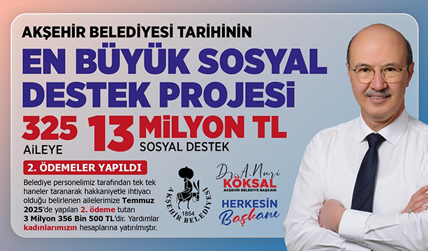 Sosyal Belediyecilikte Örnek Uygulama Akşehir'de Devam Ediyor
