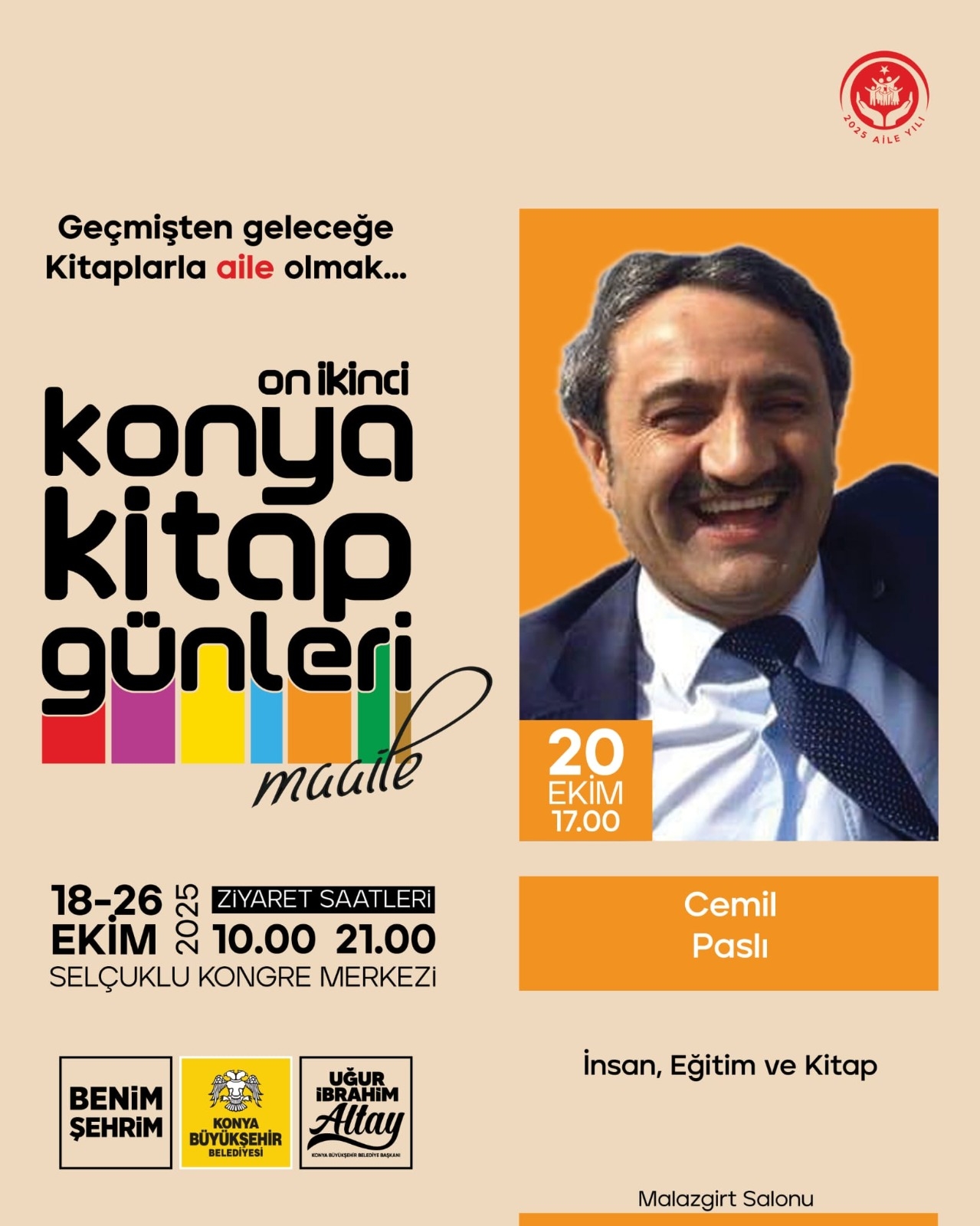 Cemil Paslı, Konya Kitap Günleri’nde Okurlarıyla Buluşacak